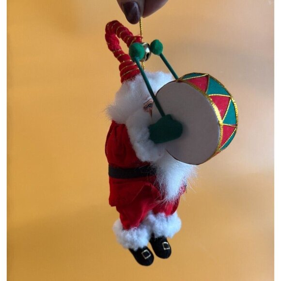 Vintage Kurt Adler Marching Band Drummer Santa Claus Stuffed Christmas Ornament - Picture 2 of 9